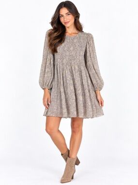 Aritzia Wilfred Daydreamer Mini Dress XS Birch Floral Romance Babydoll Boho